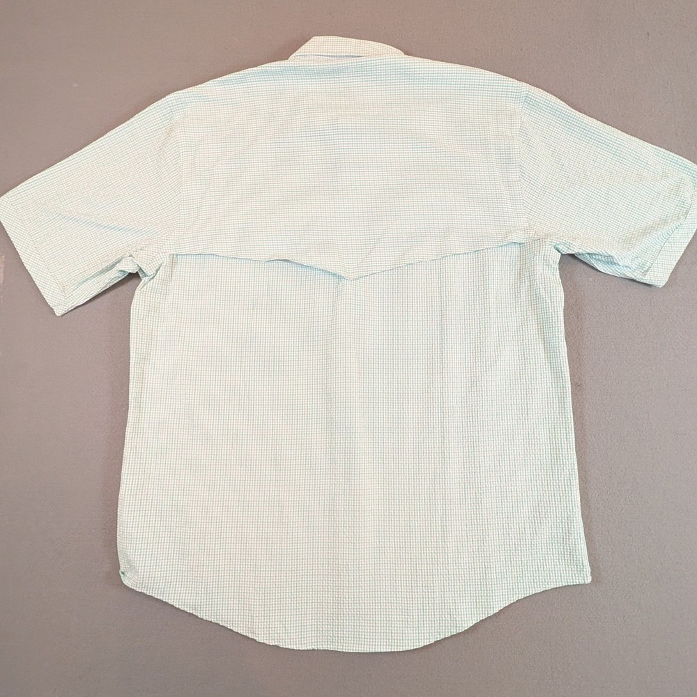 Criquet Mens Short Sleeve Seersucker Button Down Shirt‎ Size XL Fishing Vented - Picture 3 of 8